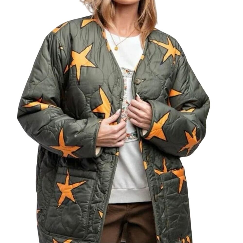 EASEL Reversible Jacket Quilted Starfish or Schnauzer Sherpa, Size L New w/ Tag - Picture 6 of 16